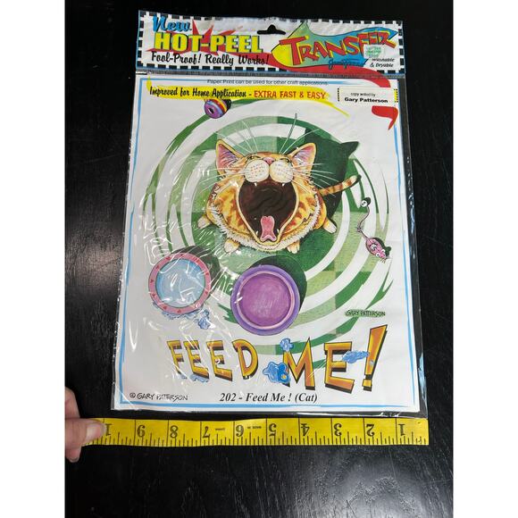 Gary Patterson- Feed Me Cat- 11.5x10" Transfer Paper Design for Crafting 90s - Picture 5 of 6